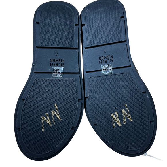 Eileen Fisher NWOB Dash Wedge Slip On Slingback Sandal Black Size 7 Open Toe - Picture 8 of 9